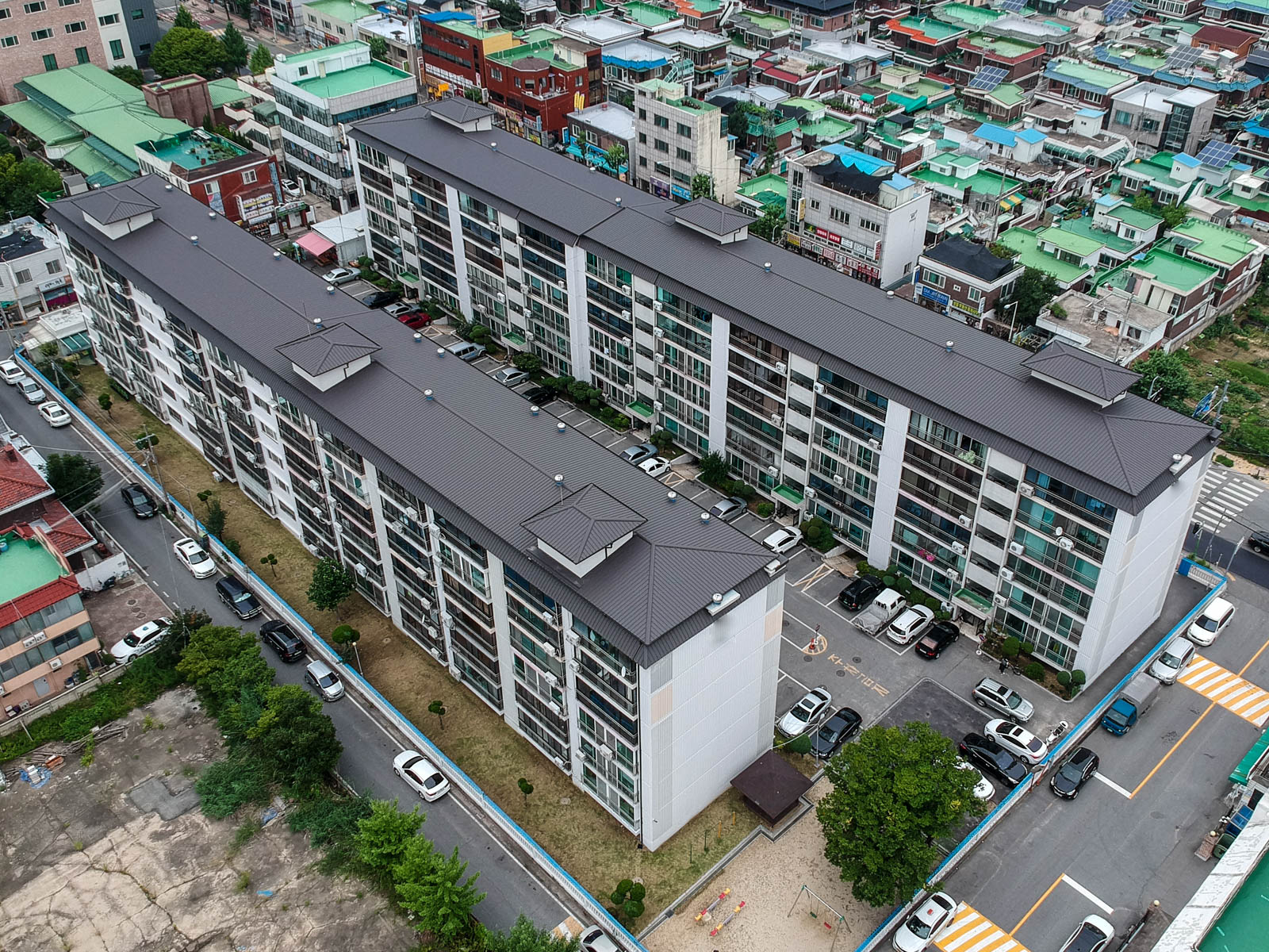 포스코지붕공사 옥상 스틸방수 시공 사진